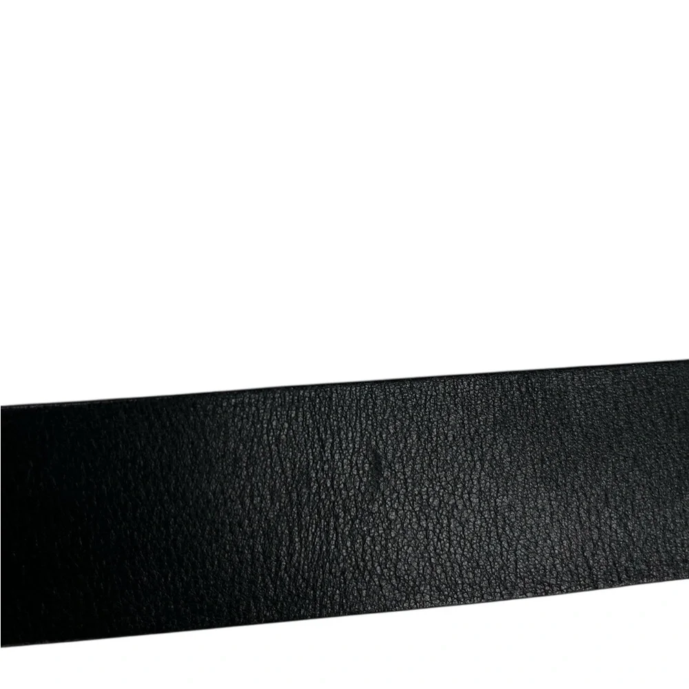 Garugieri Women's Black Leather Belt with Ornate Buckle Size XL Italian Mobwife